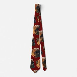 Custom Boxer Dog Puppy Photo Burgundy Neck Tie