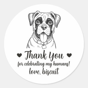 Custom Boxer Dog Wedding Favor Stickers