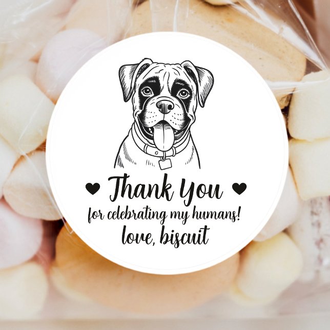 Custom Boxer Dog Wedding Favor Stickers (Creator Uploaded)
