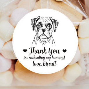 Custom Boxer Dog Wedding Favor Stickers