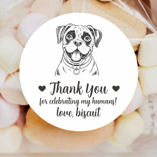 Custom Boxer Dog Wedding Favor Stickers