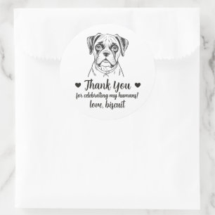 Custom Boxer Dog Wedding Favor Stickers