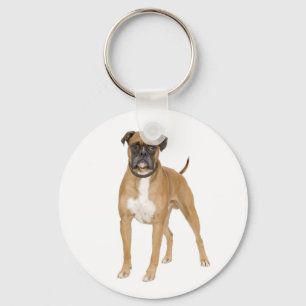 Custom Boxer Puppy Dog Love Keychain