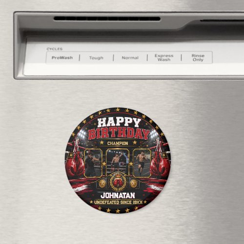 Custom Boxing Birthday Photo Champion Party Magnet