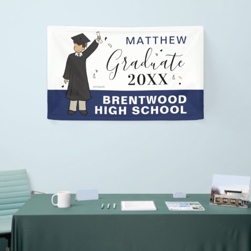 Custom Boy Avatar | High School Graduation Banner | Zazzle