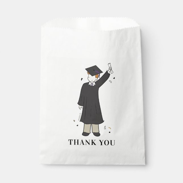 Custom Boy Avatar | High School Graduation Favor B Bag (Front)