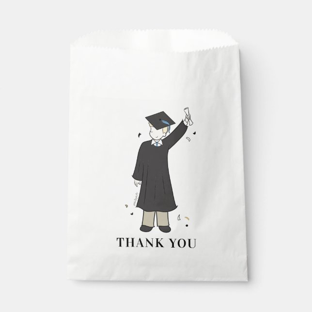 Custom Boy Avatar | High School Graduation Favor B Favor Bag (Front)