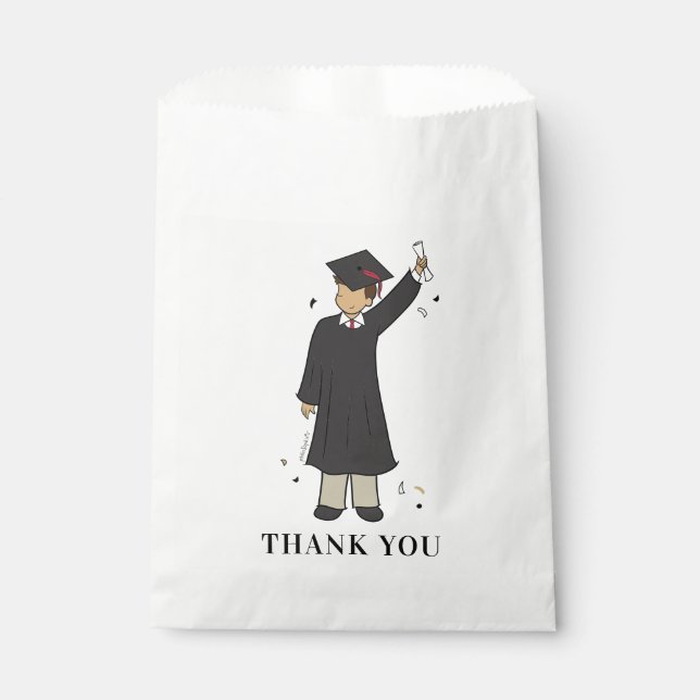 Custom Boy Avatar | High School Graduation Favor Bag (Front)