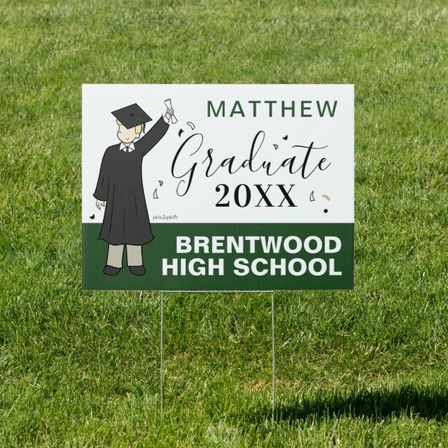 Custom Boy Avatar | High School Graduation Sign (Insitu)