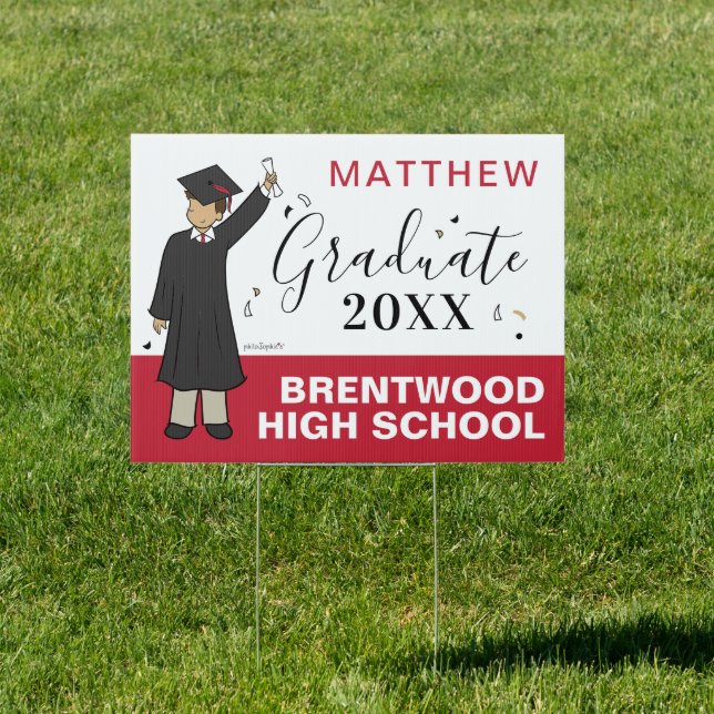 Custom Boy Avatar | High School Graduation Sign (Insitu)