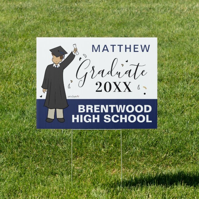 Custom Boy Avatar | High School Graduation Sign (Insitu)