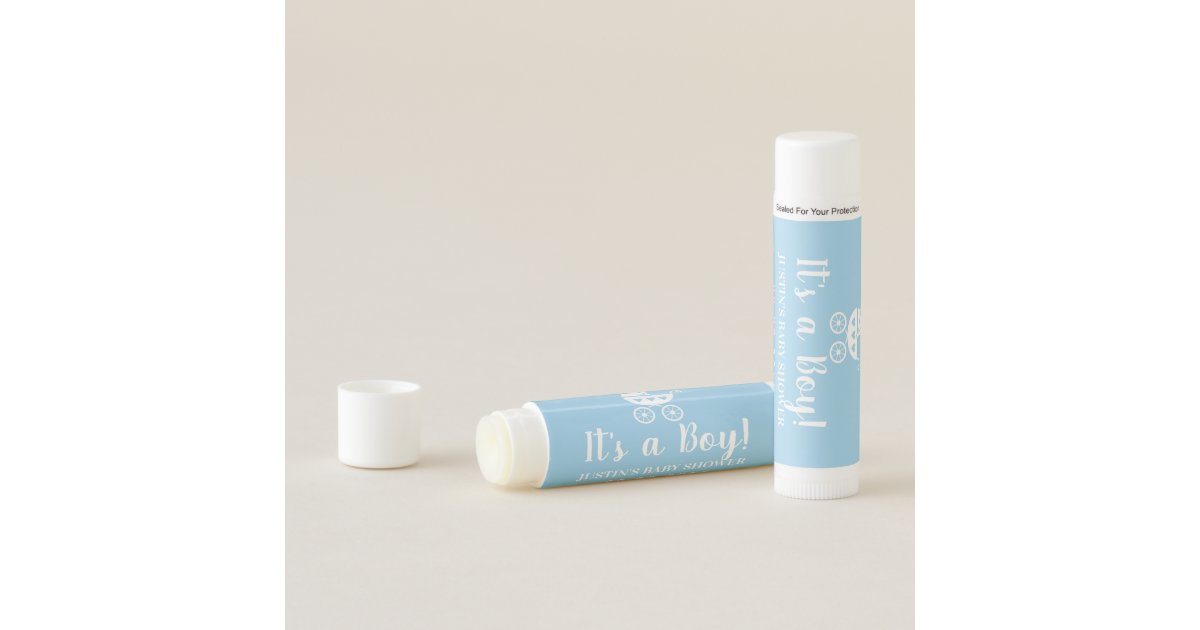 Custom Boy Baby Shower Lip Balm Party Favor Gift Zazzle Com
