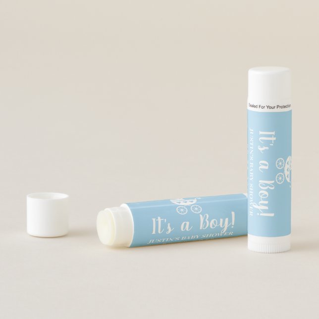 Custom boy baby shower lip balm party favor gift (In Situ)