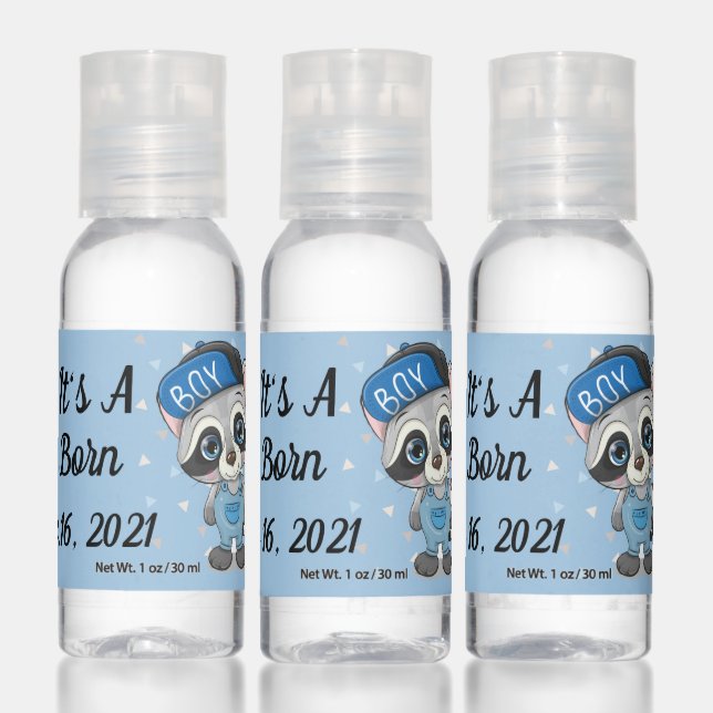 Custom Boy Birth Announcement Hand Sanitizer (Set)