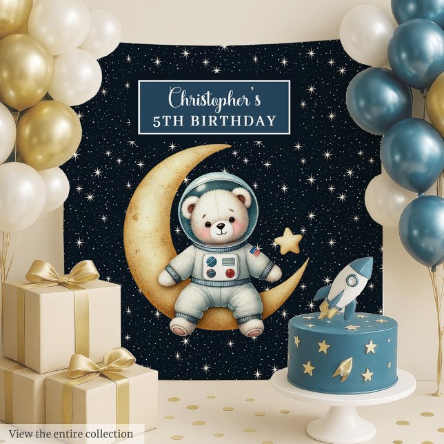 Custom Boy Birthday Tapestry with Teddy Bear (Custom Boy Birthday Tapestry with Teddy Bear)