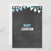 Custom Boy Chalkboard Football Theme Baby Shower Invitation (Back)