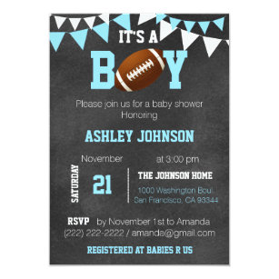 football baby shower invitations zazzle