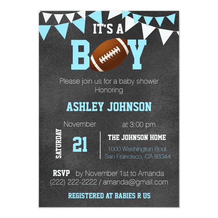 football themed baby shower invitations