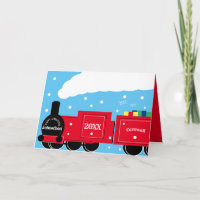 Custom boy Christmas train in snow