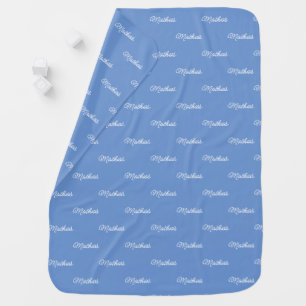 Custom Boy Color Name allover cornflower-blue Baby Blanket
