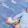 Custom Boy Color Names, Personalized Blue Swaddle Blanket