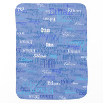 custom boy color names, personalized blue swaddle blanket custom boy color names, personalized blue swaddle blanket