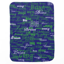 custom boy color names, personalized navy green baby blanket custom boy color names, personalized navy green baby blanket