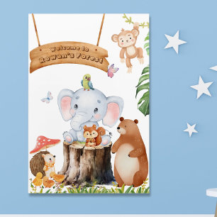 Custom Boy Nursery Wall Art with Forest Animals
