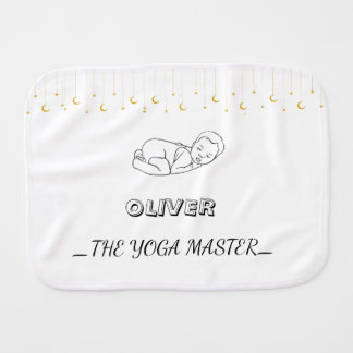 Custom Boy Yoga Master Sleeping Baby Burp Cloth