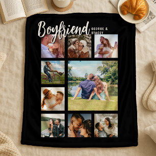 Custom Boyfriend Photo Collage Sherpa Blanket