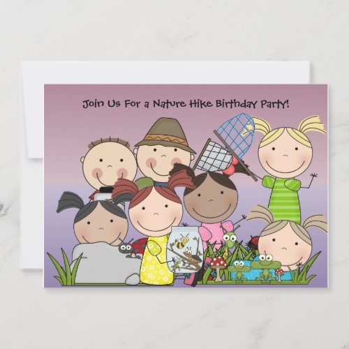 Custom Boys and Girls Nature Hike Birthday Invite
