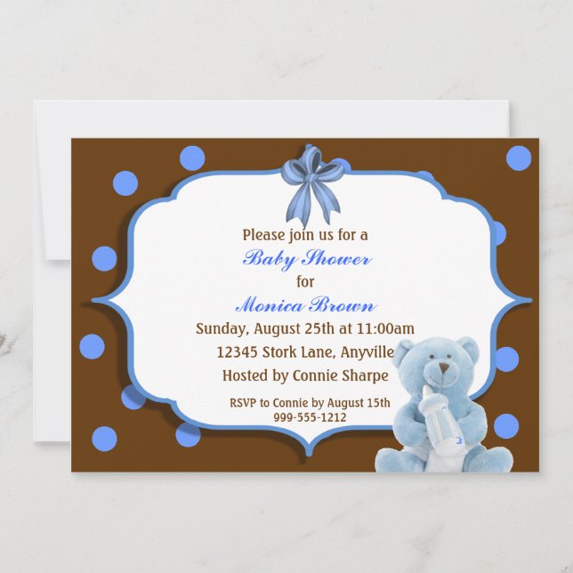 Custom Boys Baby Shower Invitations (Front)