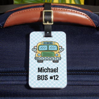Custom Boys Backpack Tag Bus Info Tag