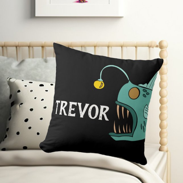 Custom Boys Bedroom Fish Theme Throw Pillow (Creator Uploaded)