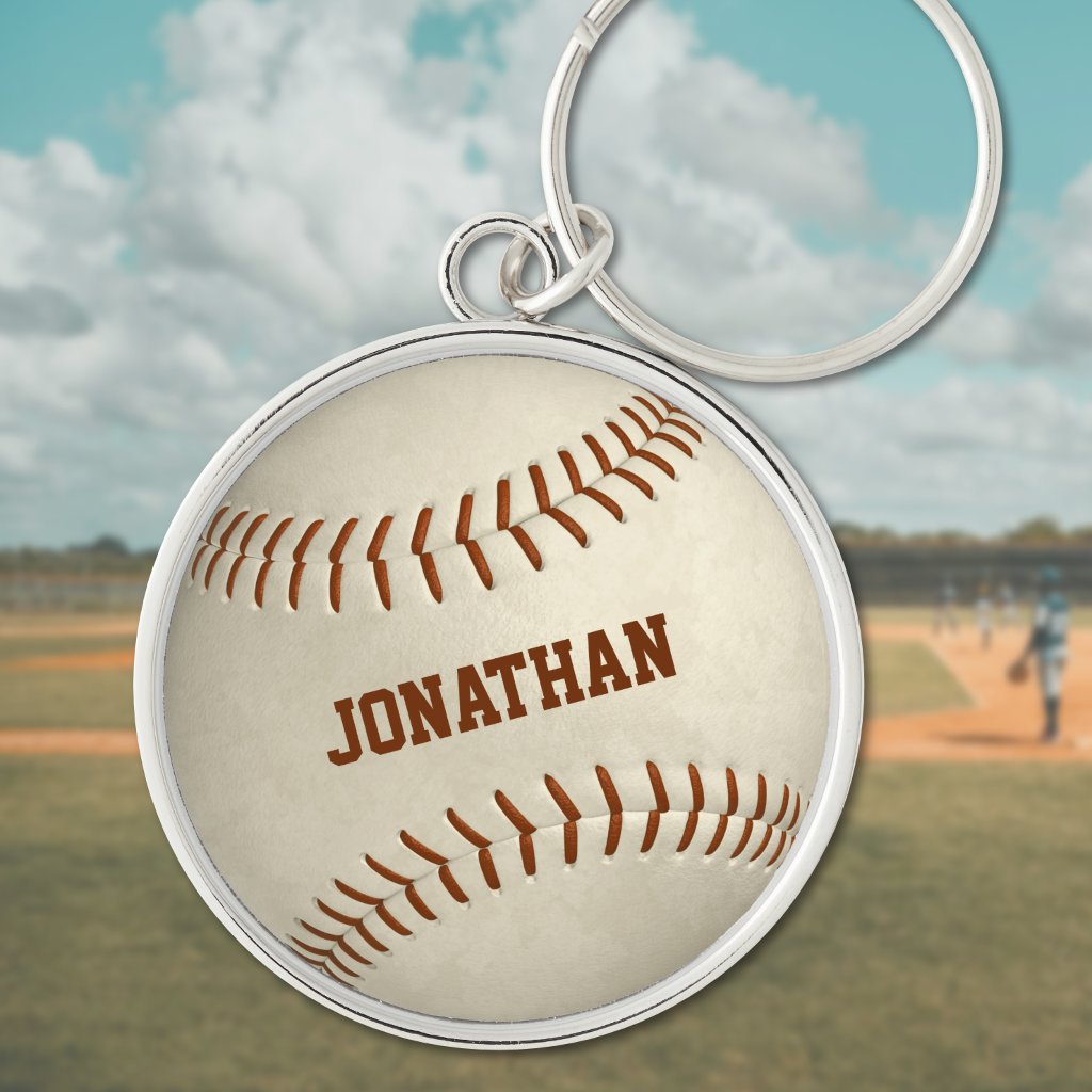 personalized keychain for baseball player