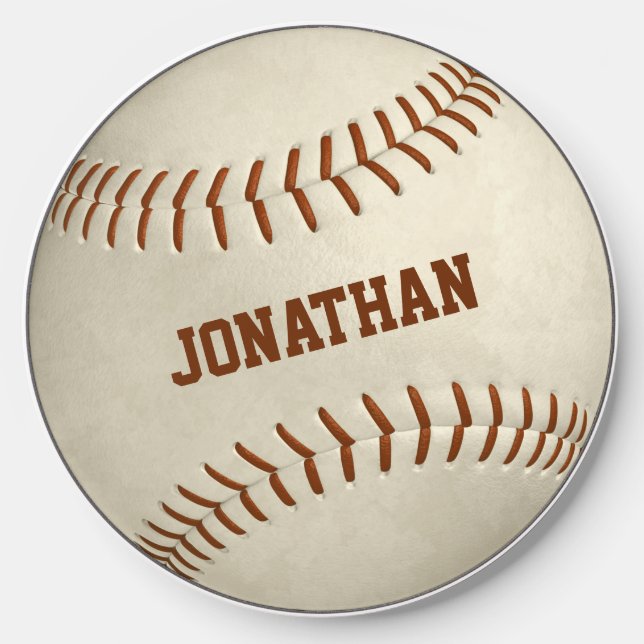 custom boys girls simple baseball softball wireless charger  (Front)