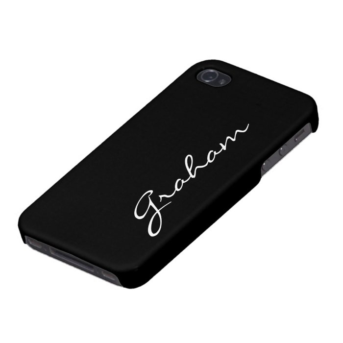 Custom boys name initial letter G black stylish Case For iPhone 4