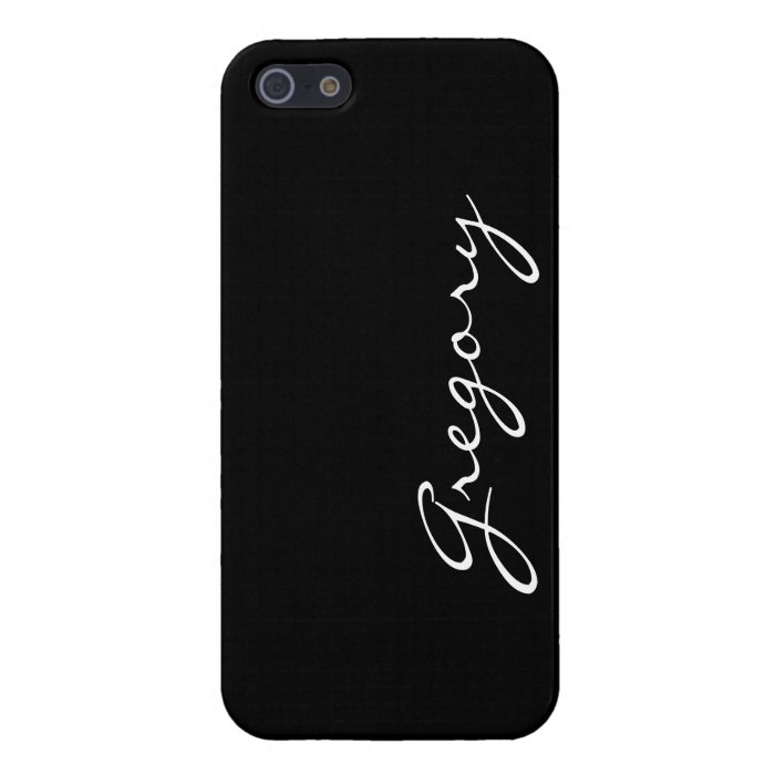 Custom boys name initial letter G black stylish Case For iPhone 5