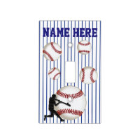 Custom Boy's NAME on Baseball Light Switch Cover