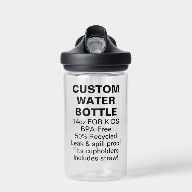 Custom BPA-Free Kids Water Bottle 14oz with Straw (Front)