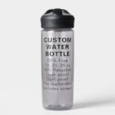 Custom BPA-Free Water Bottle 20oz CLEAR with Straw