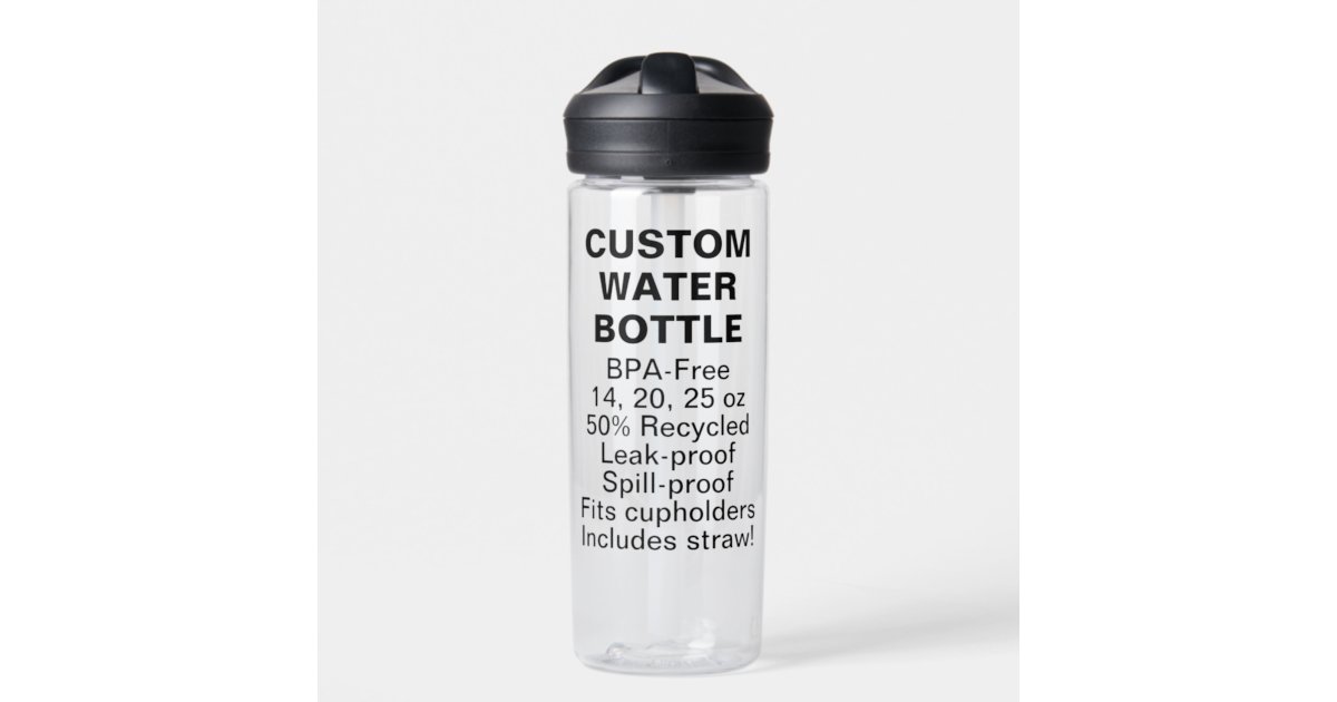 Custom BPA-Free Water Bottle 20oz CLEAR with Straw