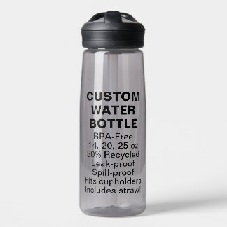 Custom BPA-Free Water Bottle 25oz CHARCOAL GREY