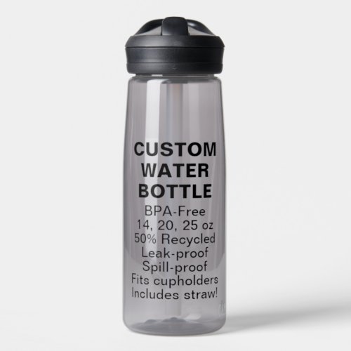 Custom BPA_Free Water Bottle 25oz CHARCOAL GREY