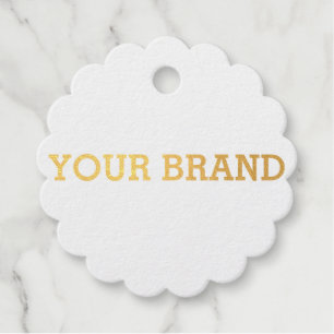 Custom Brand Name Business Rubber Stamp Foil Favor Tags