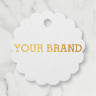 Custom Brand Name Business Rubber Stamp Foil Favor Tags