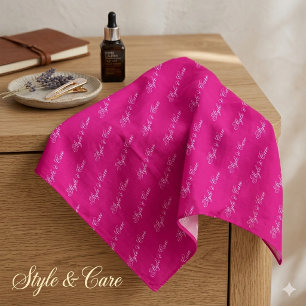 Custom Brand Name Pattern Hot Pink Bandana