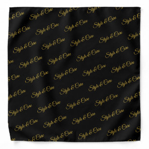 Custom Brand Name Pattern Modern Black Bandana