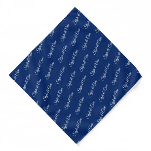 Custom Brand Name Pattern Stylish Navy Bandana