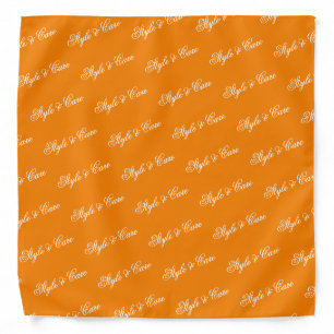 Custom Brand Name Pattern Stylish Orange Bandana
